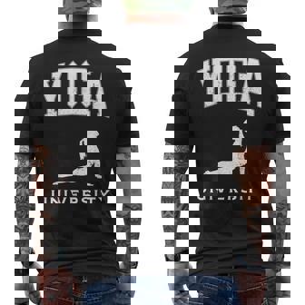 ヨガ 大学 大学 面白い メンズTシャツ バックプリント - Kawaiitshirt