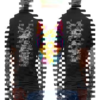 ヨークシャーテリア サングラス 愛犬家 スウィートヨーキー メンズTシャツ バックプリント - Kawaiitshirt