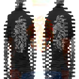 ライオン インディアン 部族 アート ネイティブアメリカン メンズTシャツ バックプリント - Kawaiitshirt