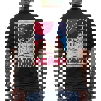 ライカ・ガガーリン 犬 スプートニク プロパガンダ ロシア ソ連 メンズTシャツ バックプリント - Kawaiitshirt