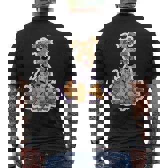 ライラックのエアデール テリア メンズTシャツ バックプリント - Kawaiitshirt