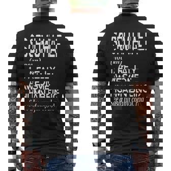 ラグビー選手の定義 面白い スクラムハーフ メンズTシャツ バックプリント - Kawaiitshirt