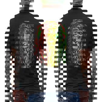 ラスタライオン クール ドレッドロック ラスタファリ ラスタ愛好家用 メンズTシャツ バックプリント - Kawaiitshirt