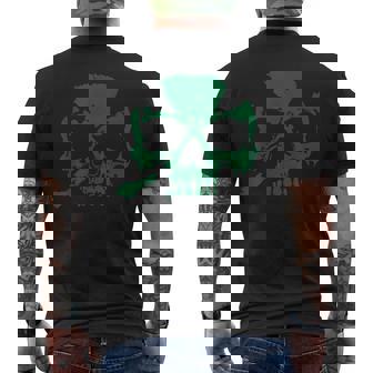 ラッキースカル クローバー メンズTシャツ バックプリント - Kawaiitshirt