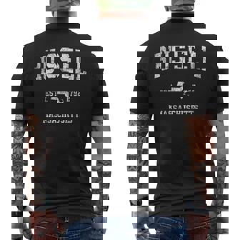 ラッセル・マサチューセッツ州マサチューセッツ州ヴィンテージアスレチックスポーツデザイン メンズTシャツ バックプリント - Kawaiitshirt