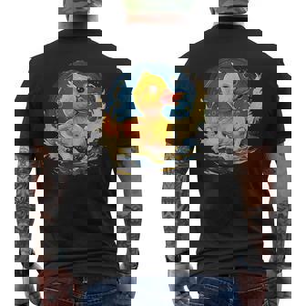 ラバーアヒル 水泳 お絵かき 水彩 ゴム ア メンズTシャツ バックプリント - Kawaiitshirt