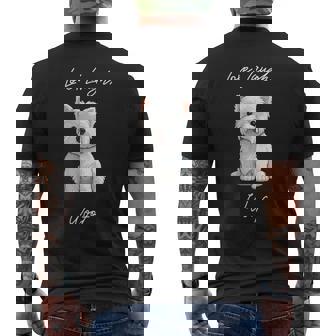 ラブ・ラフ・ウーフ-ウェスティ-ウエスト・ハイランド・テリア メンズTシャツ バックプリント - Kawaiitshirt