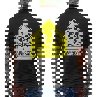 ランナー クロッシング サイン モチベーションを高める 面白い ランニング メンズTシャツ バックプリント - Kawaiitshirt