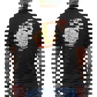 ラーメン ドット絵 メンズTシャツ バックプリント - Kawaiitshirt