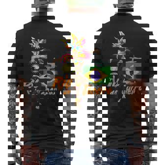 リオデジャネイロブラジルヴィンテージサンバカーニバルダンサーと旗 メンズTシャツ バックプリント - Kawaiitshirt