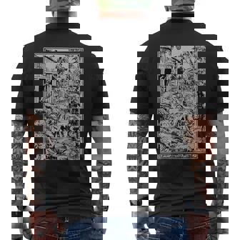 ルーカス・クラナッハによる人狼の攻撃 ゴシック グランジー オカルトアート メンズTシャツ バックプリント - Kawaiitshirt