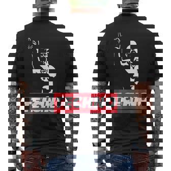 レイバー、Dj、ハードテクノパーティー、フェスティバルのためのテクノバイキング メンズTシャツ バックプリント - Kawaiitshirt