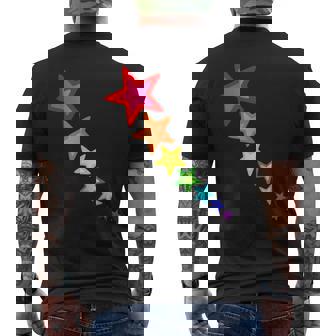 レインボーカラーの星。 メンズTシャツ バックプリント - Kawaiitshirt