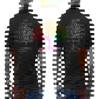 レインボーフラッグ ツリー・オブ・ライフ Lgbt ゲイ・プライド月間 Lgbtqアライ メンズTシャツ バックプリント - Kawaiitshirt