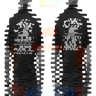 レチョンは私の精神動物です面白いですlechon Pinoy メンズTシャツ バックプリント - Kawaiitshirt