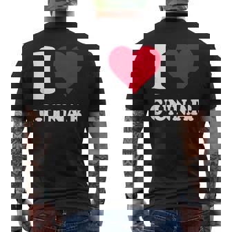 レッドハート I Love Gunnar メンズTシャツ バックプリント - Kawaiitshirt