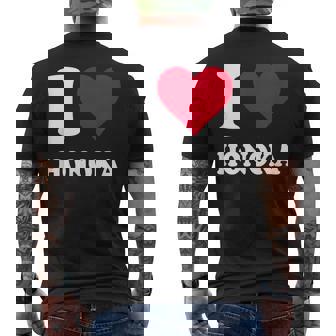 レッドハート I Love Honoka メンズTシャツ バックプリント - Kawaiitshirt