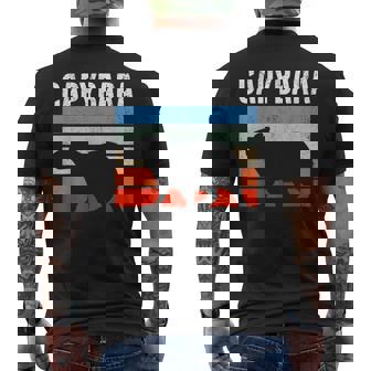 レトロ ビンテージ カピバラ かわいい 動物 メンズTシャツ バックプリント - Kawaiitshirt