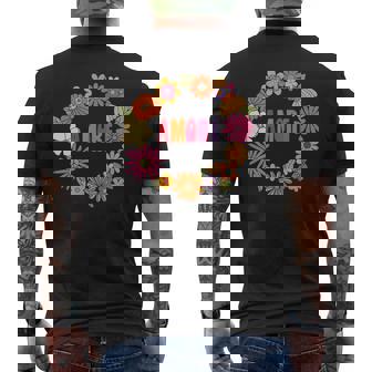 レトロ ボーホー フラワー アモーレ 愛 イタリア語 イタリア 旅行 メンズTシャツ バックプリント - Kawaiitshirt