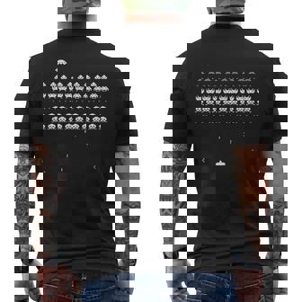 レトロ ヴィンテージ 80年代 アーケードゲーム インベーダー メンズTシャツ バックプリント - Kawaiitshirt
