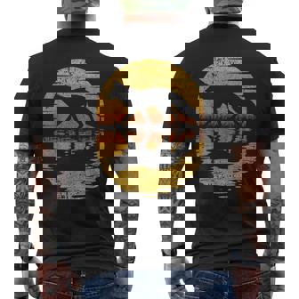 レトロ ヴィンテージ キツネ 反射 70年代 80年代 犬 動物 メンズTシャツ バックプリント - Kawaiitshirt