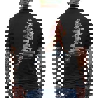 レトロ ヴィンテージ ピンナップ ガール マーメイド メンズTシャツ バックプリント - Kawaiitshirt