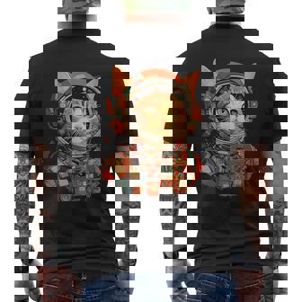 レトロ 宇宙飛行士 猫 メンズTシャツ バックプリント - Kawaiitshirt