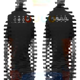 レトロ 蹄鉄 トリミング 馬蹄 蹄鉄 蹄鉄 狩猟 メンズTシャツ バックプリント - Kawaiitshirt