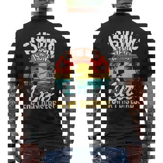 レトロ 釣り療法 メンタルヘルス ストレス解消 フィッシャーマン メンズTシャツ バックプリント - Kawaiitshirt