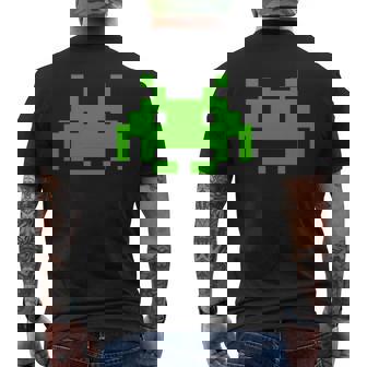 レトロインベーダー メンズTシャツ バックプリント - Kawaiitshirt