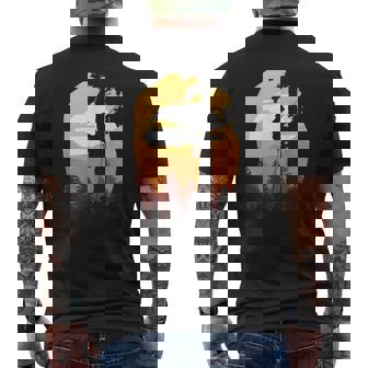 レトロサンセットツリークライマーアーボリスト。 メンズTシャツ バックプリント - Kawaiitshirt