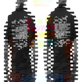 レトロフラワーパワー 60年代 70年代 美的 ヒッピー ボーホースタイル メンズTシャツ バックプリント - Kawaiitshirt