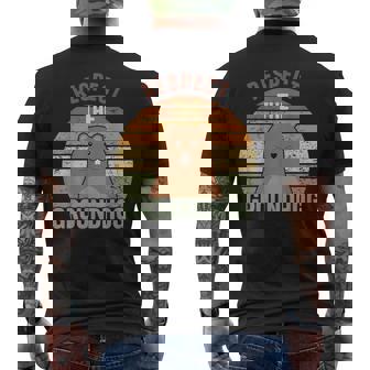 レトロリスペクトザグラウンドホッグハッピーグラウンドホッグデー2025 メンズTシャツ バックプリント - Kawaiitshirt