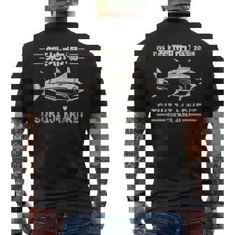 レトロ築地魚市場 まぐろストリートウェア 東京アニメ メンズTシャツ バックプリント - Kawaiitshirt