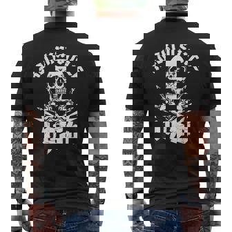 ロッキン・シンス1986年 36歳スカル・ロック・ハンズ メンズTシャツ バックプリント - Kawaiitshirt