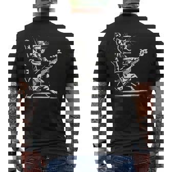 ロッキーキャット ベースギター4面エレキベースプレーヤー メンズTシャツ バックプリント - Kawaiitshirt