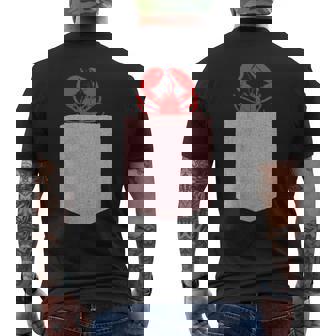 ロブスターデザイン-かわいいポケットアニマルロブスター メンズTシャツ バックプリント - Kawaiitshirt