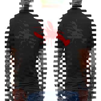 ロブスターレッドシルエット メンズTシャツ バックプリント - Kawaiitshirt