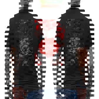 ロマンティックローズ レッド 美的 ゴシックローズ メンズTシャツ バックプリント - Kawaiitshirt