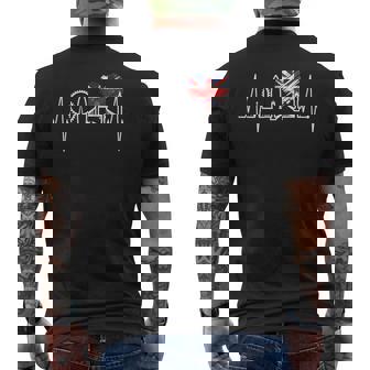 ロンドンのスカイラインハートビートフラッグハート アイラブロンドン メンズTシャツ バックプリント - Kawaiitshirt