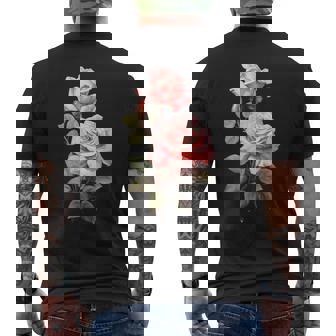 ローズシャツ 美しいピンクのバラとつぼみ メンズTシャツ バックプリント - Kawaiitshirt