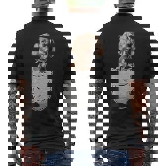 ワイマラナーラナー胸ポケット犬の飼い主 メンズTシャツ バックプリント - Kawaiitshirt