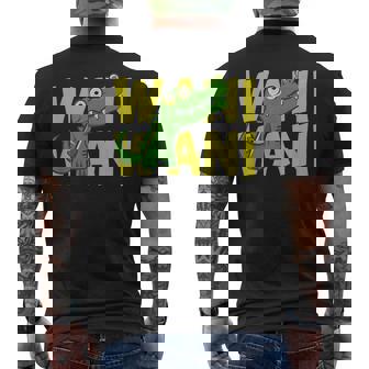 ワニ 鰐 クロコダイル イラスト 爬虫類 おもしろ かわいい おしゃれ ワニ好き メンズTシャツ バックプリント - Kawaiitshirt