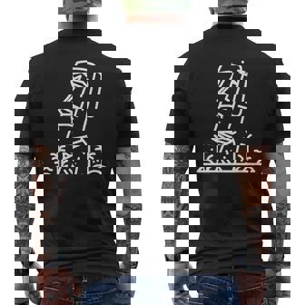 ワンラインアート モアイ像 メンズTシャツ バックプリント - Kawaiitshirt