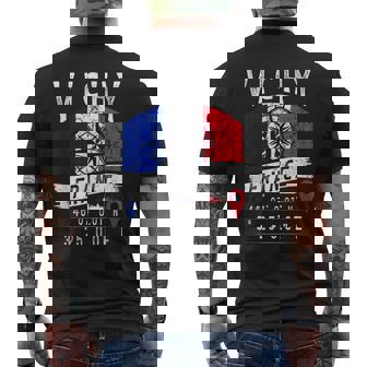 ヴィシー フランス 国旗 Gps座標 メンズTシャツ バックプリント - Kawaiitshirt