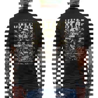 ヴィンテージ 1965 1965年誕生 誕生日 スカル バイカー バイク メンズTシャツ バックプリント - Kawaiitshirt