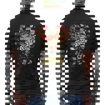 ヴィンテージ 1975年 楽しい かわいい 花柄 花 ラブハート 49歳の誕生日 メンズTシャツ バックプリント - Kawaiitshirt