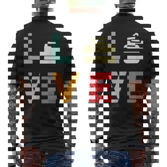 ヴィンテージ I Love Curling Curling Lover レトロカーリング メンズTシャツ バックプリント - Kawaiitshirt