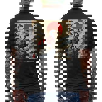 ヴィンテージ ダックスフンド サムライ ウナー 犬 日本の浮世絵 アート メンズTシャツ バックプリント - Kawaiitshirt