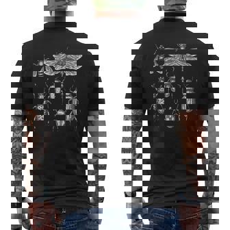ヴィンテージ モノクロ 昆虫 – 虫好き昆虫学者グラフィック メンズTシャツ バックプリント - Kawaiitshirt